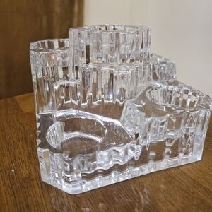 PARTYLITE Faceted CRYSTAL CASTLE 5 Tier Tealight Candle Holder, Made In GERMANY